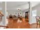 Spacious living room with hardwood floors and a cozy fireplace, creating a warm and inviting atmosphere at 1112 Wagner Ave # 335, Fort Mill, SC 29715