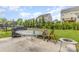 Backyard patio with outdoor furniture, barbecue grill, and landscaping at 1116 Arnott Ln, Matthews, NC 28105