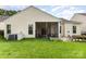 Enjoy outdoor living on the screened porch and lawn of this home with a manicured lawn and tasteful landscaping at 1116 Arnott Ln, Matthews, NC 28105