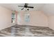 Spacious bedroom with ceiling fan and large windows for natural light at 12250 Wallace Ridge Dr, Charlotte, NC 28269