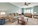 Cozy living area featuring a patterned coffee table, and neutral-toned sofas at 2014 Steeplechase Dr, Rock Hill, SC 29732
