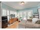 Relaxing sunroom with shuttered windows, a comfortable seating area, and mini-fridge at 2014 Steeplechase Dr, Rock Hill, SC 29732