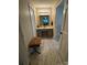 Bathroom with long vanity, decorative mirror, and a view into the bathing area at 204 Brentwood Dr, Maiden, NC 28650