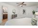 A bedroom with ensuite bathroom has modern decor, offering a private and luxurious retreat at 3427 Wonderland Dr, Matthews, NC 28104