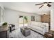 Cozy living room with a view of the deck, modern furniture, and natural light creating an inviting space at 3427 Wonderland Dr, Matthews, NC 28104