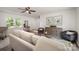 Comfortable living room with neutral decor, hardwood floors, and plenty of space for entertaining at 3427 Wonderland Dr, Matthews, NC 28104