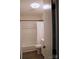 Clean bathroom with a shower-tub and modern black hardware at 412 E Taylor St, Landis, NC 28088