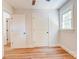 Bedroom features wood-look floors, fresh paint, and ample closet space at 4226 Raney Way, Charlotte, NC 28205