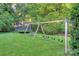 Backyard swing set and trampoline, perfect for outdoor fun and recreation at 4831 Antioch Church Rd, Matthews, NC 28104