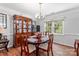 Traditional dining room with hardwood floors, a china cabinet, and a round dining table at 1109 Sunnyview Cir, Matthews, NC 28105