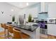 Modern kitchen featuring white cabinets, stainless steel appliances, and a large island with a black countertop at 1113 Greenleaf Ave # B, Charlotte, NC 28202