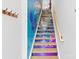 Unique staircase with custom graphic designs on the risers, adding a touch of personality to the home's interior at 1113 Greenleaf Ave # B, Charlotte, NC 28202