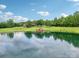 Aerial view of beautiful lush grounds, pond with dock, and house in a park-like setting at 3381 Elaine Ave, Lincolnton, NC 28092