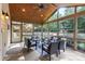 Cozy patio area surrounded by large windows, ideal for enjoying the outdoors year-round at 1800 Robbins Meadows Dr, Waxhaw, NC 28173