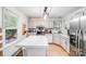 Well-lit kitchen with white cabinets, updated appliances, and center island for additional workspace at 2116 Bon Villa Way, Fort Mill, SC 29708