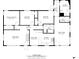 Floor plan of a 3-bedroom home featuring 2 bathrooms, a large living room, and a laundry area at 2623 Ne 13Th Ne St, Hickory, NC 28601