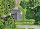 Aerial shot showing the house, backyard, perimeter fencing, and surrounding greenery at 333 Anne Ave, Waxhaw, NC 28173