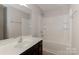 A well-lit bathroom features a shower-tub combo and a stylish single sink vanity at 437 Danielle Way, Fort Mill, SC 29715