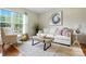 Bright living room with natural light, modern decor, plush seating, and stylish rug at 6319 Welford Rd, Charlotte, NC 28211