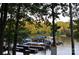 Scenic view of a boat dock on the lake, showcasing various boats and lush green trees at 8524 Loxton Cir, Charlotte, NC 28214