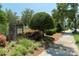A beautifully landscaped entrance sign welcomes you to the Advocates Close community at 1027 Writers Way, Cornelius, NC 28031
