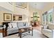 Open-concept living room with dining area, hardwood floors, and lots of natural light at 13733 Castleford Dr, Mint Hill, NC 28227