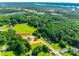 An aerial view of the home at 3248 Ferguson Long Rd amid a lush green landscape, trees, and neighboring homes at 3248 Ferguson Long Rd, York, SC 29745