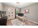 Functional home office with a modern desk, ample lighting, and stylish decor at 3816 Ernie Dr, Charlotte, NC 28269