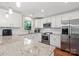 Modern kitchen with stainless steel appliances, granite countertops, and white cabinets at 4322 Greenhaven Ln, Gastonia, NC 28056
