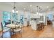 Open kitchen and breakfast nook with stainless appliances and bar stool seating at 5051 Carillon Way, Charlotte, NC 28270