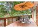 Outdoor deck with a table and chairs, perfect for entertaining guests at 5205 Tedorill Ln, Charlotte, NC 28226