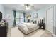 Bedroom with ceiling fan, natural light, a neutral color scheme, and a cozy rug at 844 Clonmel Dr, Matthews, NC 28104