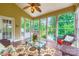 Bright sunroom filled with natural light, stylish furnishings, and scenic views, creating a cozy retreat at 844 Clonmel Dr, Matthews, NC 28104