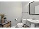 Well-organized half-bathroom with a modern sink and toilet, plus stylish decor accents at 10818 Alvarado Way, Charlotte, NC 28277