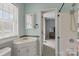Bathroom with a vanity, and a shower-tub combo at 2268 Bay Ct, Newton, NC 28658