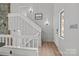 Bright entryway with staircase and hardwood floors at 4208 Burning Tree Dr, Charlotte, NC 28277