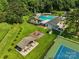 Community amenities include pool, playground, tennis court, picnic area and mature trees at 6632 Candlewood Dr, Charlotte, NC 28210