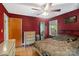 Bedroom features a ceiling fan, and a double hung window at 6632 Candlewood Dr, Charlotte, NC 28210