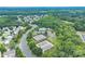 Aerial view of tennis courts and a community pool surrounded by residential properties and greenery at 8637 Annabel Lee Ln, Charlotte, NC 28277