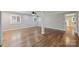 Finished basement with hardwood floors, recessed lighting, a ceiling fan, and white trim at 1008 Dumbarton Rd, Gastonia, NC 28054