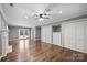 Living room boasts hardwood floors, fireplace, and ample closet space at 1008 Dumbarton Rd, Gastonia, NC 28054