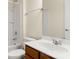 Bathroom with a single sink vanity, toilet, and a shower/tub combo at 20241 Dovekie Ln, Indian Land, SC 29707
