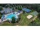Community pool and recreation area featuring swimming pool, tennis courts, basketball, sand volleyball and lush landscaping at 3159 Hartson Pointe Dr, Fort Mill, SC 29707