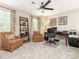 Inviting home office with a ceiling fan, a desk, and seating for remote work at 342 Battery Cir, Clover, SC 29710