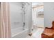 Bright bathroom with a tub and shower combo, toilet, and vanity, showcasing clean, functional design at 4278 Harbor Ln, Sherrills Ford, NC 28673