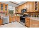 Well-equipped kitchen with wooden cabinetry, modern appliances, and tile backsplash at 4278 Harbor Ln, Sherrills Ford, NC 28673