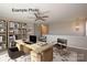 Cozy office space, featuring built-in bookcases, designer ceiling fan, and a comfortable work environment at 6140 Balham Ct # Ken0059, Charlotte, NC 28215