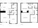 Detailed floor plan showcasing the layout of a two-story house, including the kitchen, bedrooms, and bathrooms at 9121 Charminster Ct, Charlotte, NC 28269