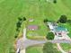 Aerial view of the property showcasing the home, yard, and surrounding landscape at 1133 Lynn Ln, Catawba, NC 28609