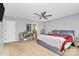 Open main bedroom features a ceiling fan, carpet flooring, and ensuite bathroom at 1288 Century Dr, Clover, SC 29710